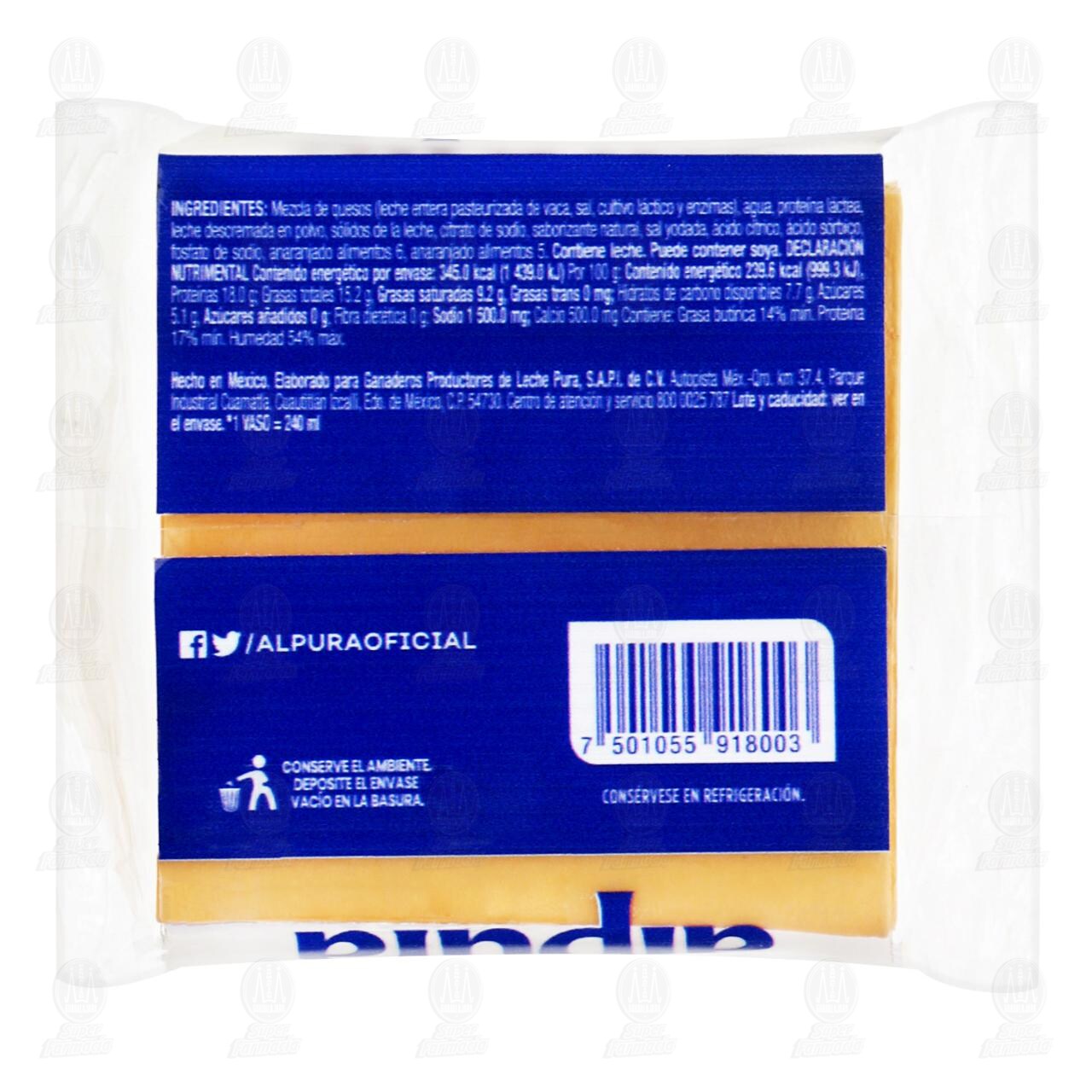 Queso Americano Alpura Rebanado, 144 gr. image number 1