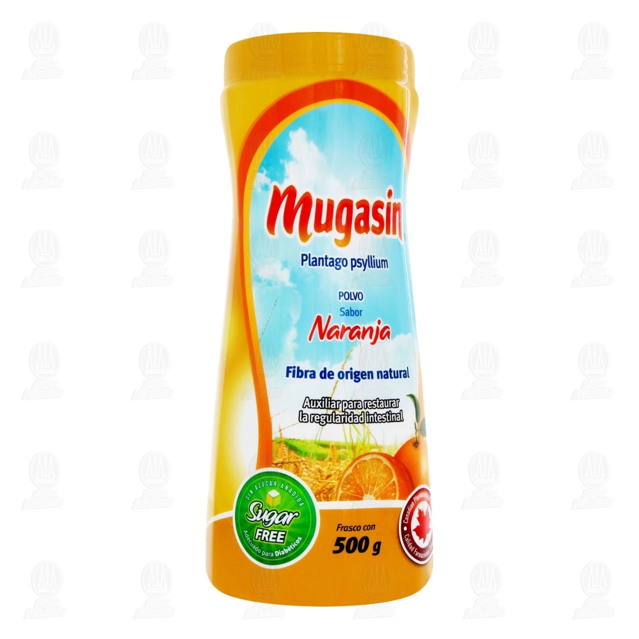 Mugasin Fibra de Origen Natural Sabor Naranja, 500 gr.