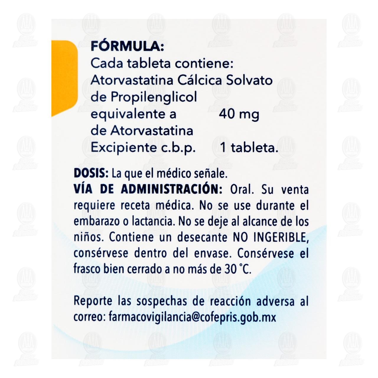 Atorvastatina 40 mg, 7 Tabletas. image number 2