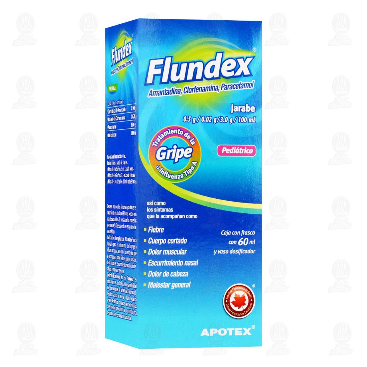 Flundex Jarabe Pedi&aacute;trico 0.5gr/0.02gr/3.0gr/100ml, 60 ml. image number 0