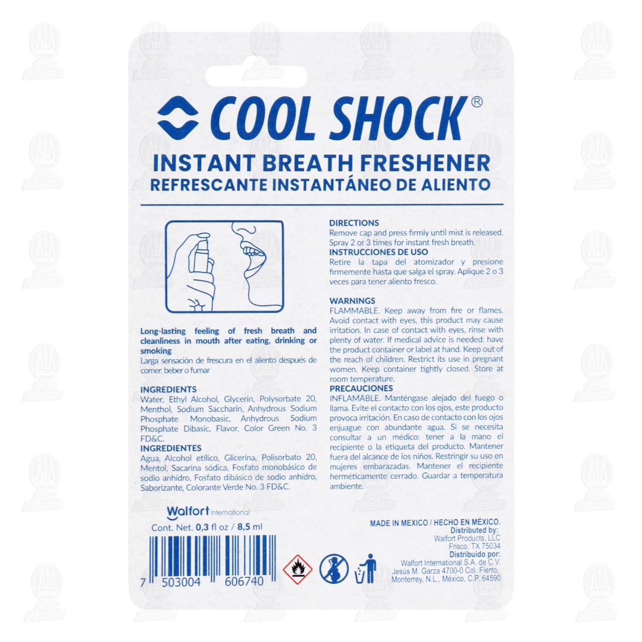 Spray Refrescante Instantáneo Cool Shock Menta, 8.5 ml. image number 1
