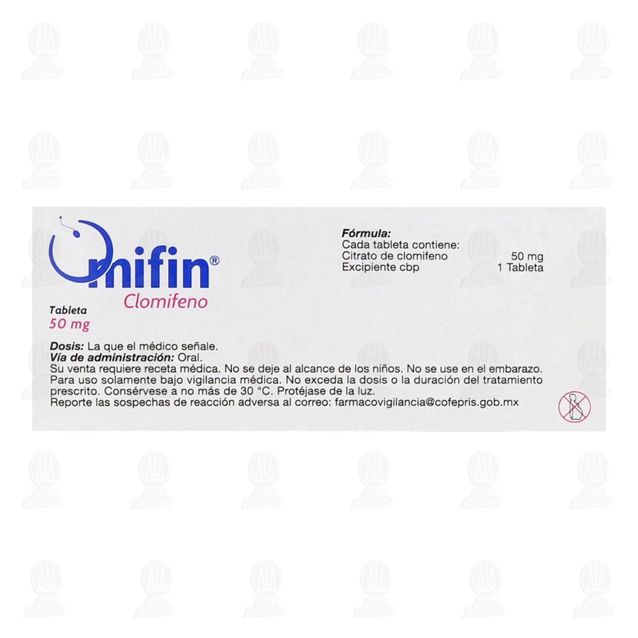 Omifin 50 mg 30 Tabletas