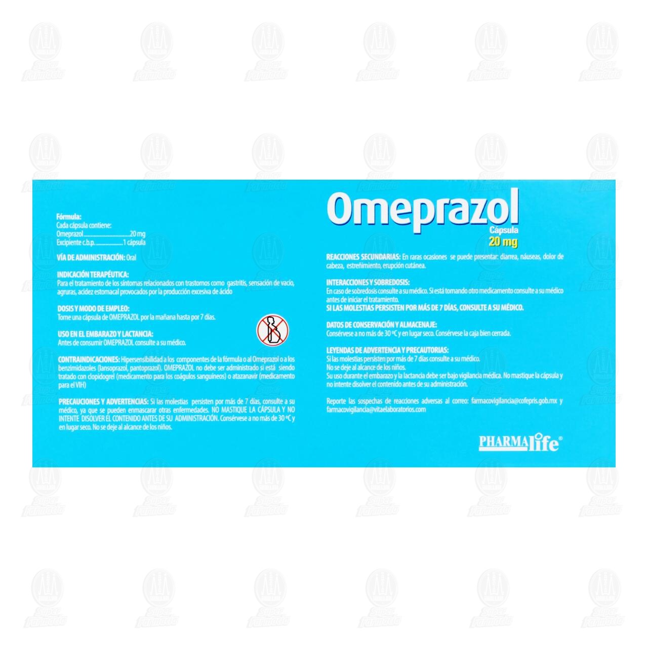 Omeprazol 20 mg, 15 C&aacute;psulas Pharmalife. image number 2