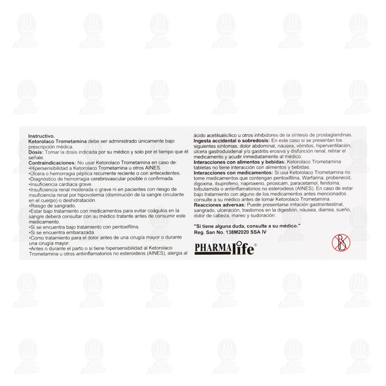 Ketorolaco 10 mg, 20 Tabletas Pharmalife. image number 2