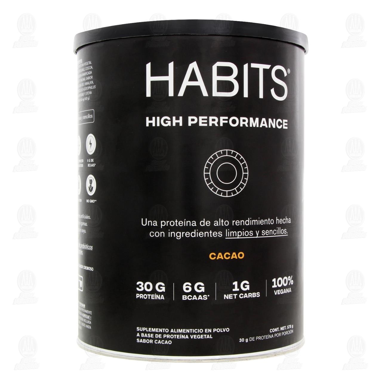 Habits High Performance Cacao Suplemento Alimenticio, 578 gr.