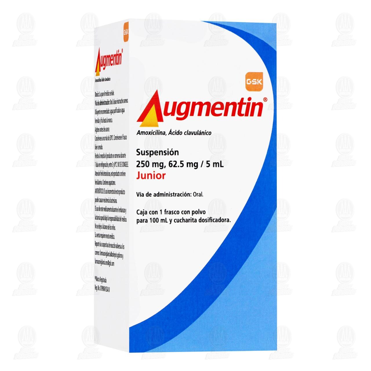 Augmentin Junior Suspensi&oacute;n 250mg/62.5mg/5ml, 100 ml.