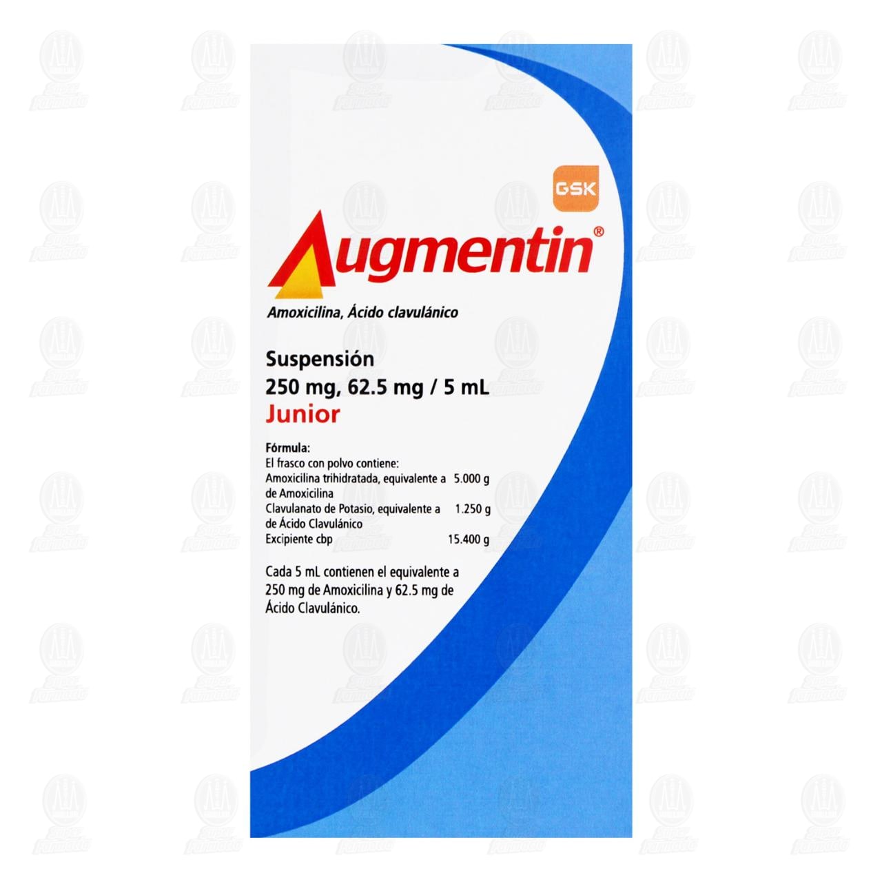 Augmentin Junior Suspensi&oacute;n 250mg/62.5mg/5ml, 100 ml. image number 2