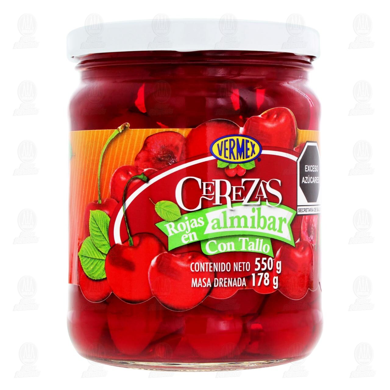 Cerezas Rojas en Almíbar Vermex con Tallo, 550 gr. image number 0