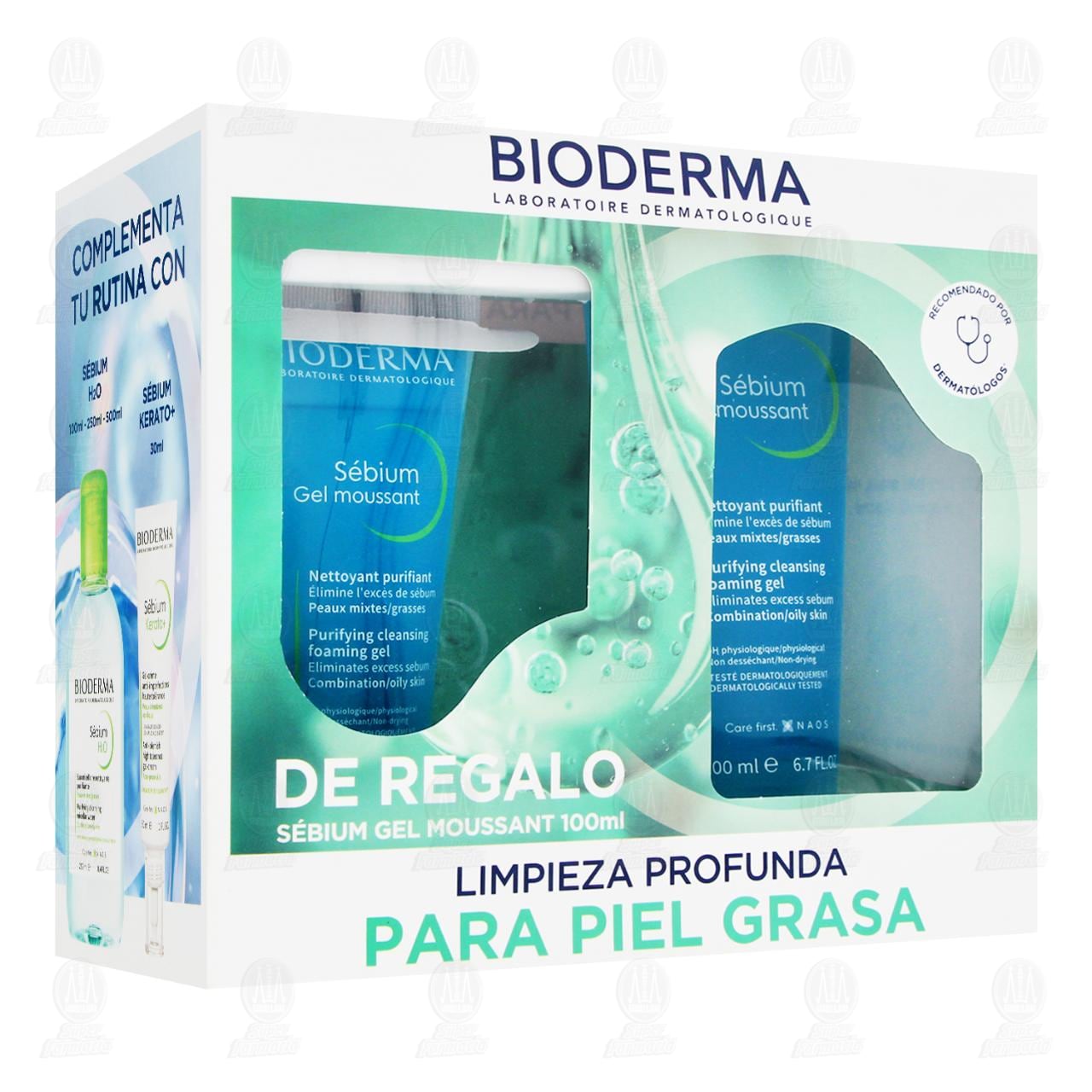 Pack Bioderma Piel Grasa Sébium Gel Moussant 200 ml + de Regalo Sébium Gel Moussant 100 ml, 2 pzas. image number 0