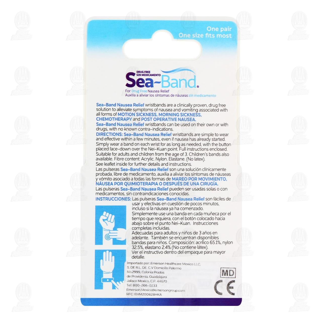 Sea-Band Bandas de Acupresi&oacute;n, 1 Par. image number 2
