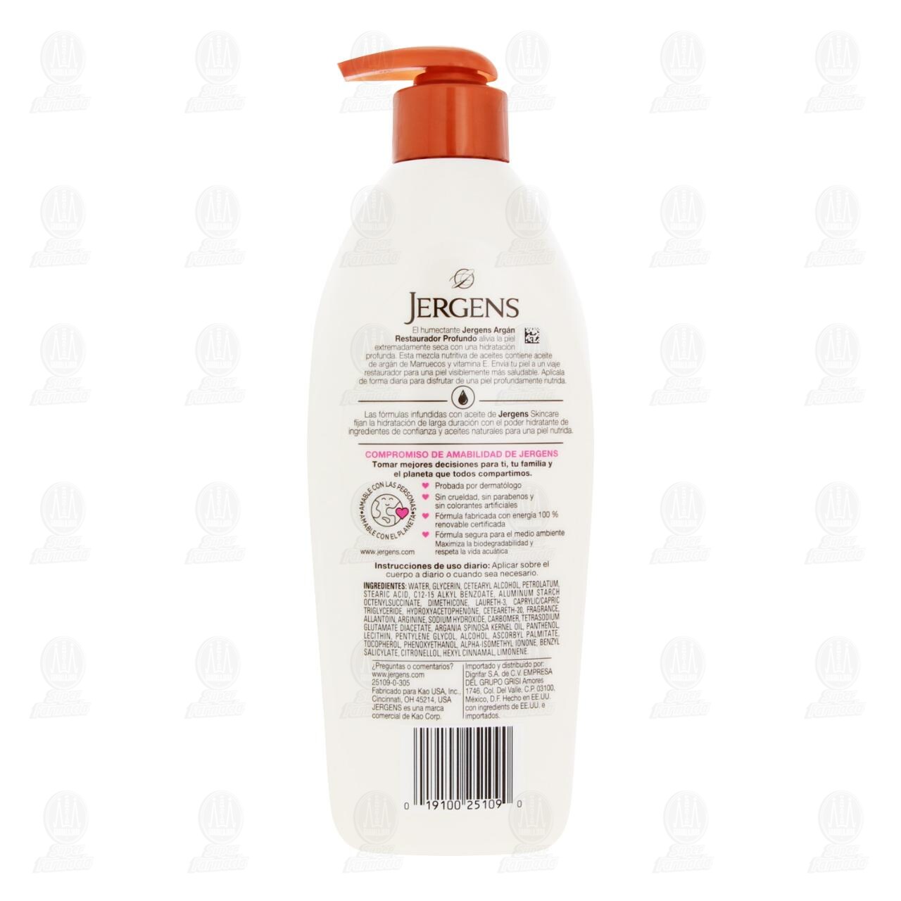 Crema Corporal Jergens Arg&aacute;n Restaurador Profundo, 400 ml. image number 2