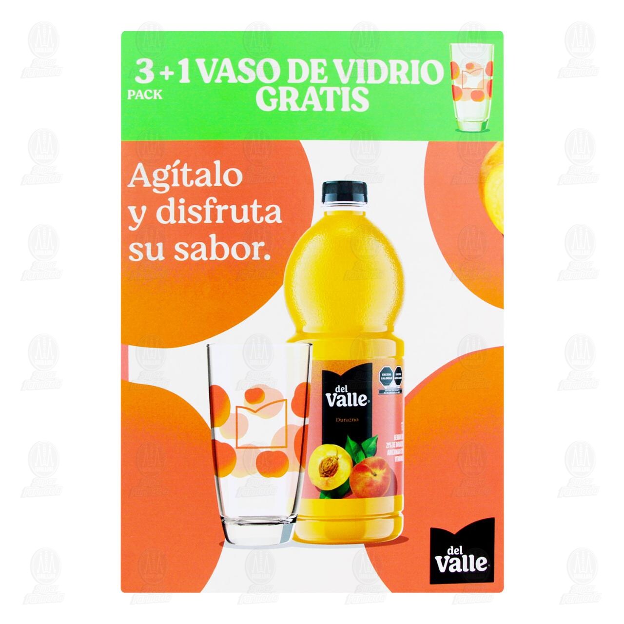Pack N&eacute;ctar del Valle de Durazno + 1 Vaso Gratis, 4 pzas. image number 2