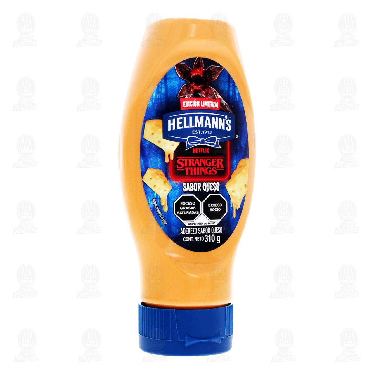 Aderezo Hellmann's  Edici&oacute;n Stranger Things Sabor Queso, 310 gr.