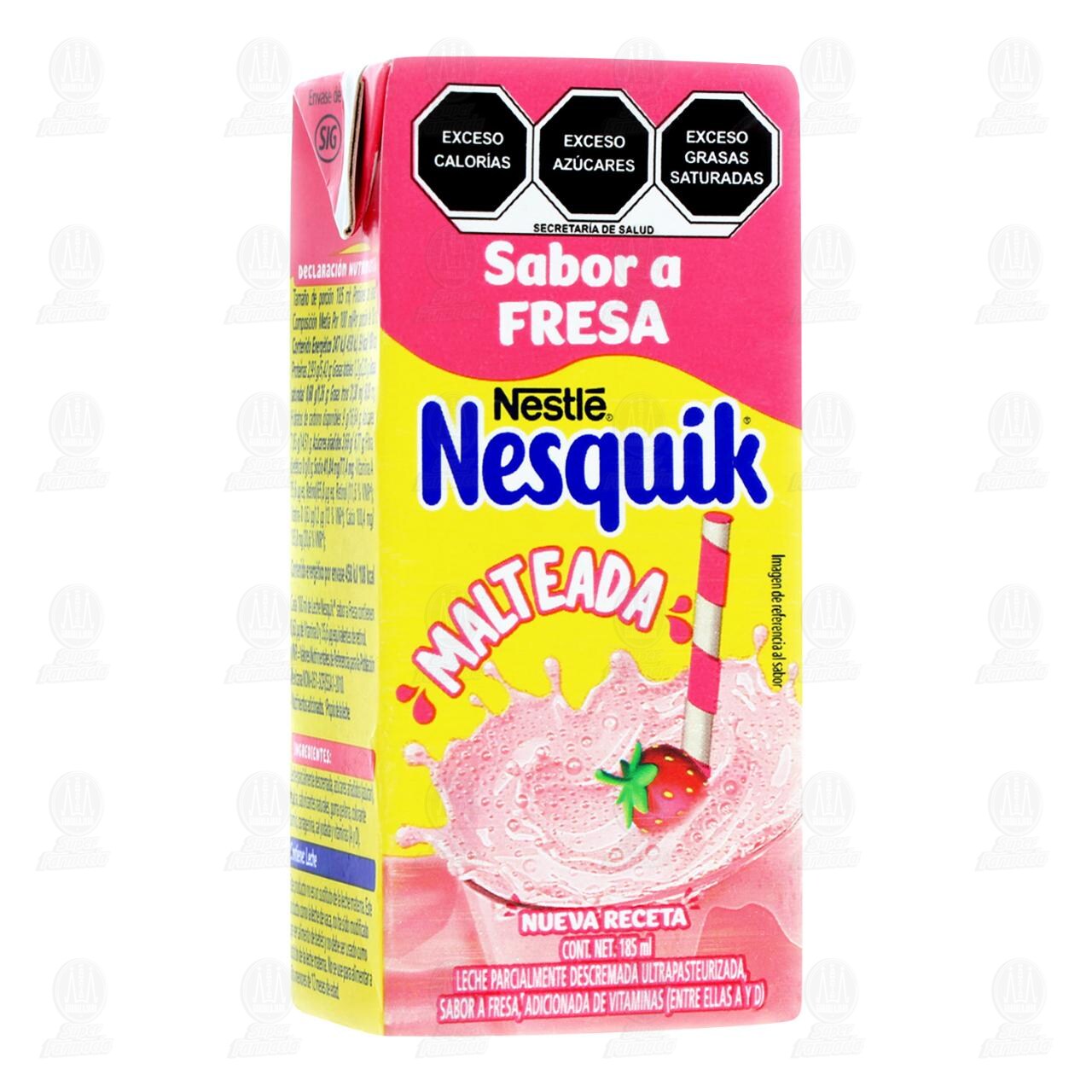 Leche Nesquik Malteada Sabor a Fresa, 185 ml. image number 0