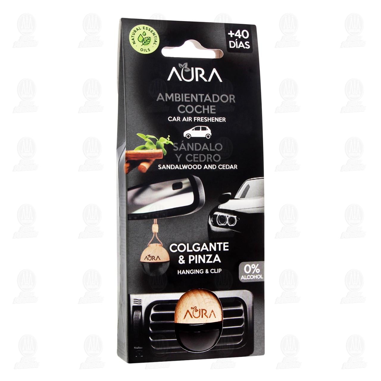 Ambientador para Coche Aura S&aacute;ndalo y Cedro, 6 ml.