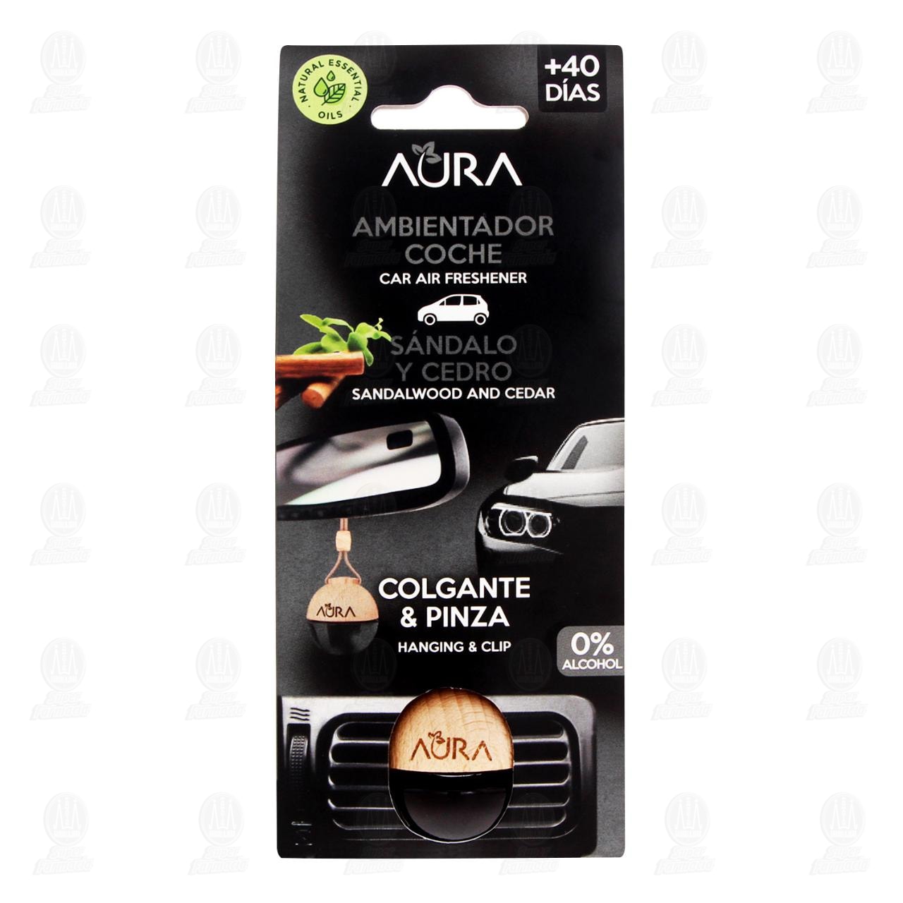 Ambientador para Coche Aura S&aacute;ndalo y Cedro, 6 ml. image number 1
