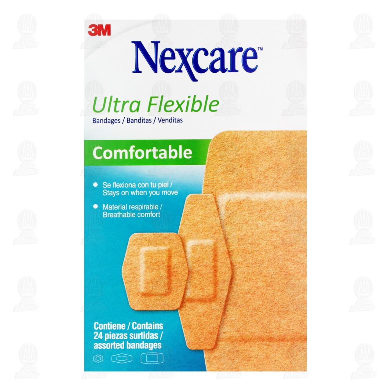 3M Nexcare Ultra Flexible Comfortable Venditas Surtidas, 24 pzas. image number 1
