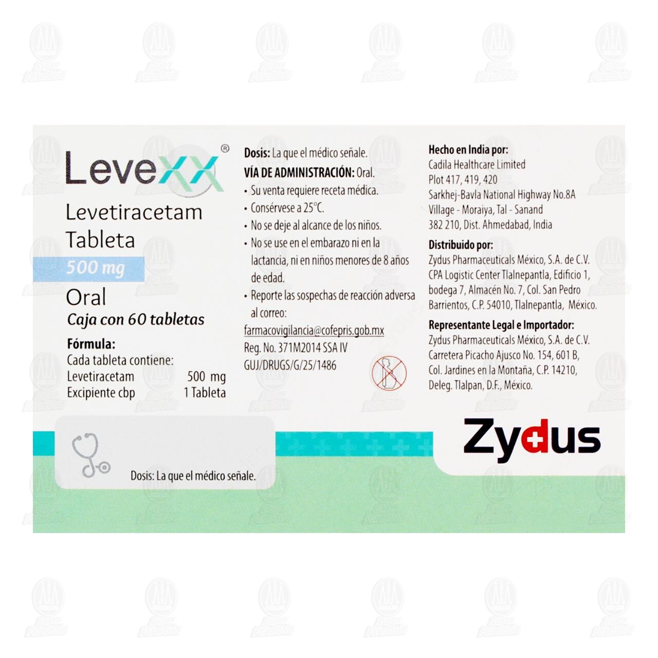 Levexx 500 mg, 60 Tabletas. image number 2