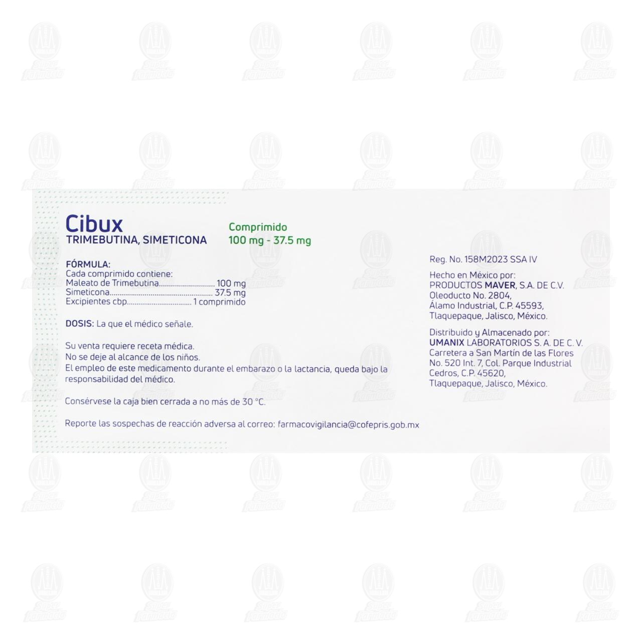 Cibux 100mg/37.5mg, 20 Comprimidos. image number 2