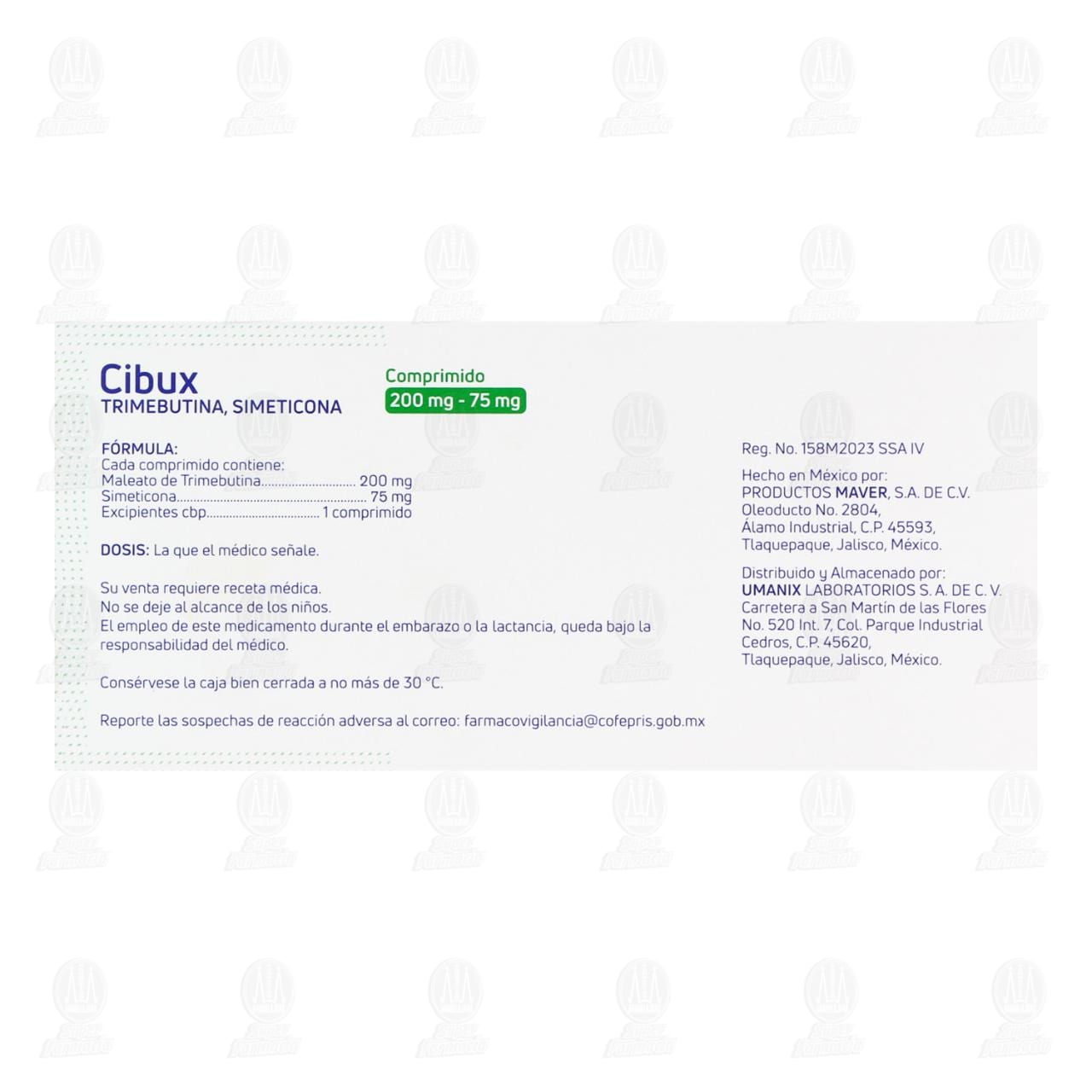 Cibux 200mg/75mg, 24 Comprimidos. image number 2