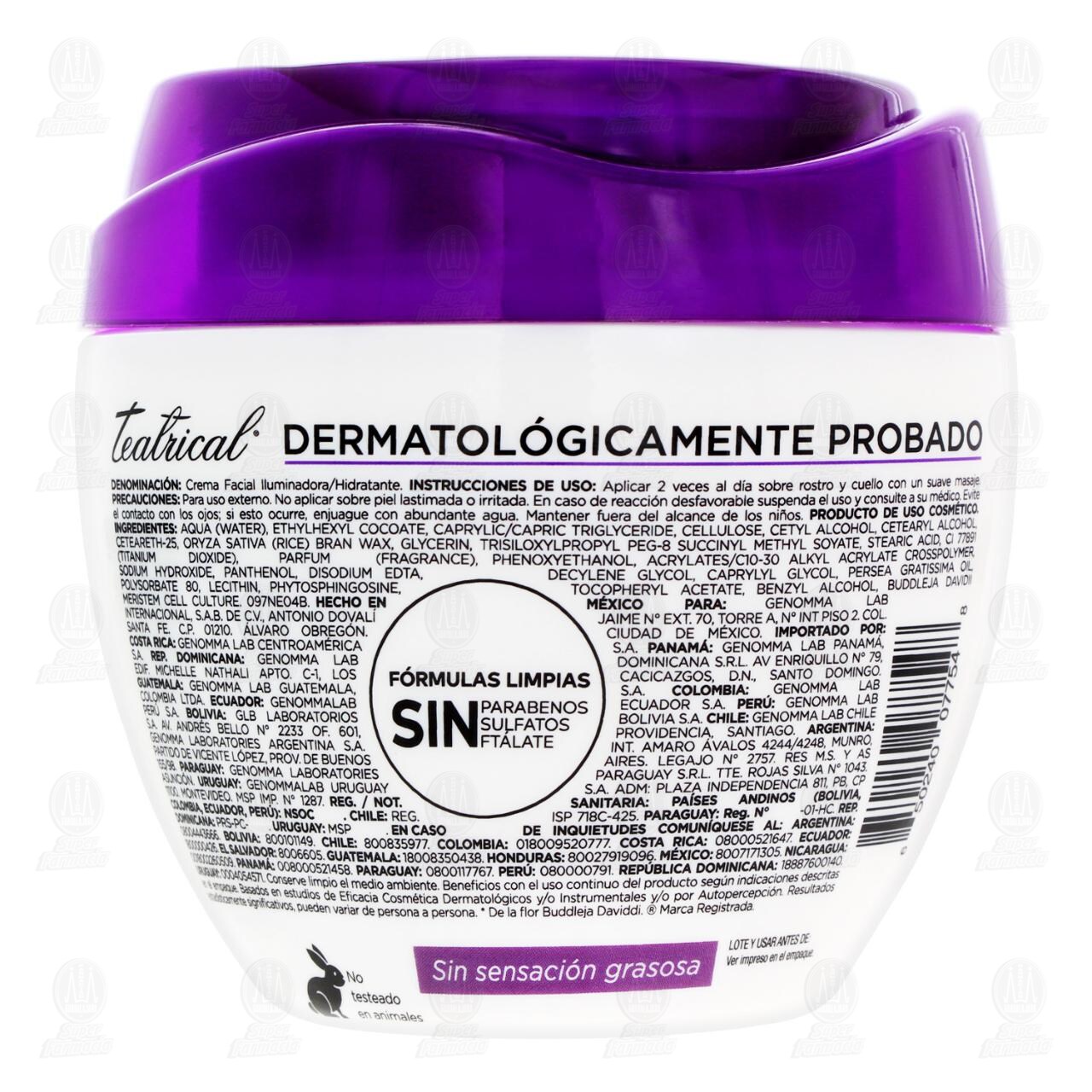 Crema Facial Teatrical Coreana Células Madre y Arroz, 400 gr. image number 2