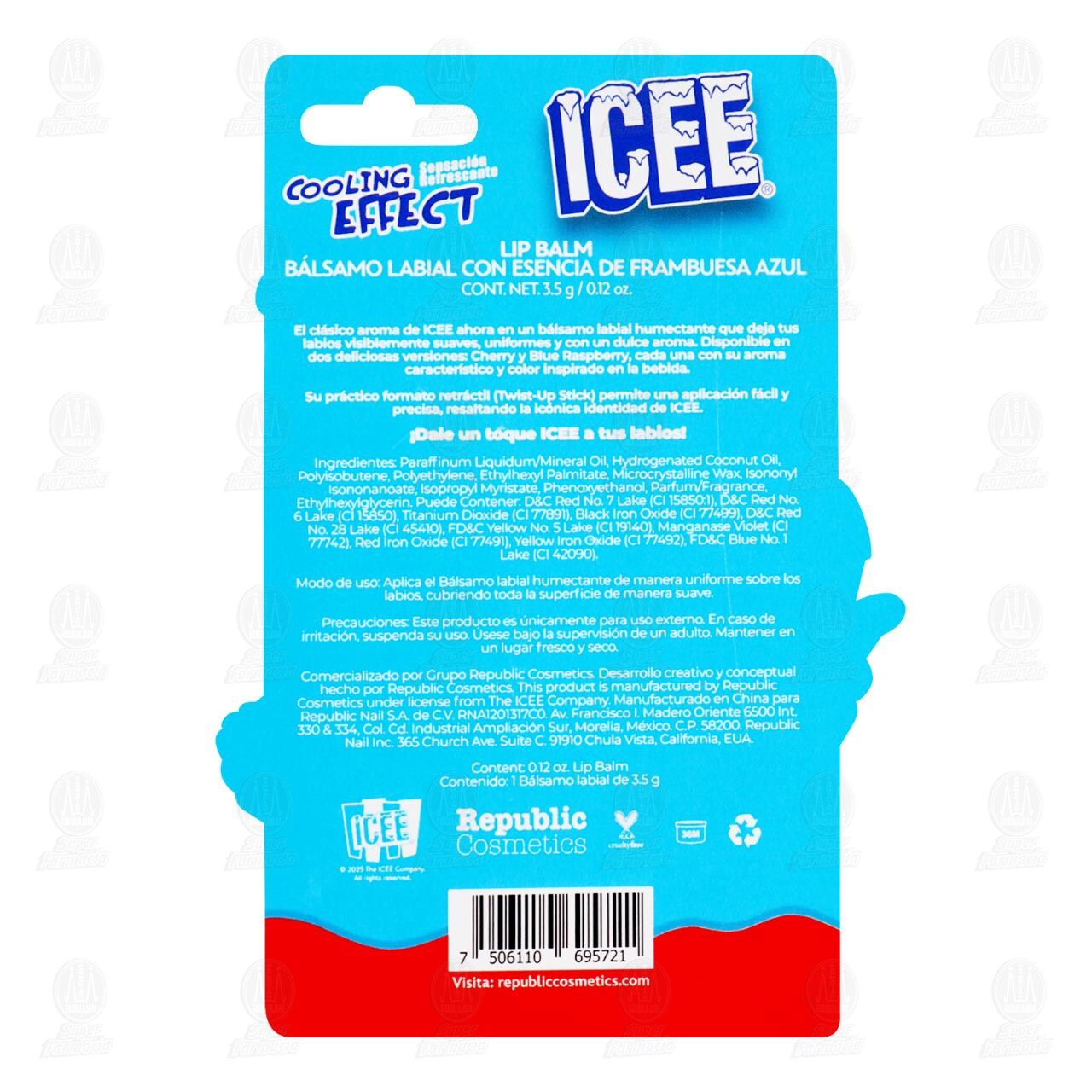 B&aacute;lsamo Labial Icee Lip Balm Blue Raspberry, 3.5 gr. image number 1