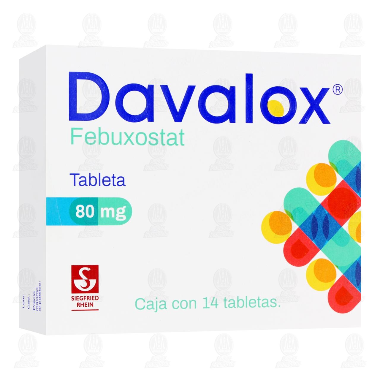 Davalox 80 mg, 14 Tabletas. image number 0