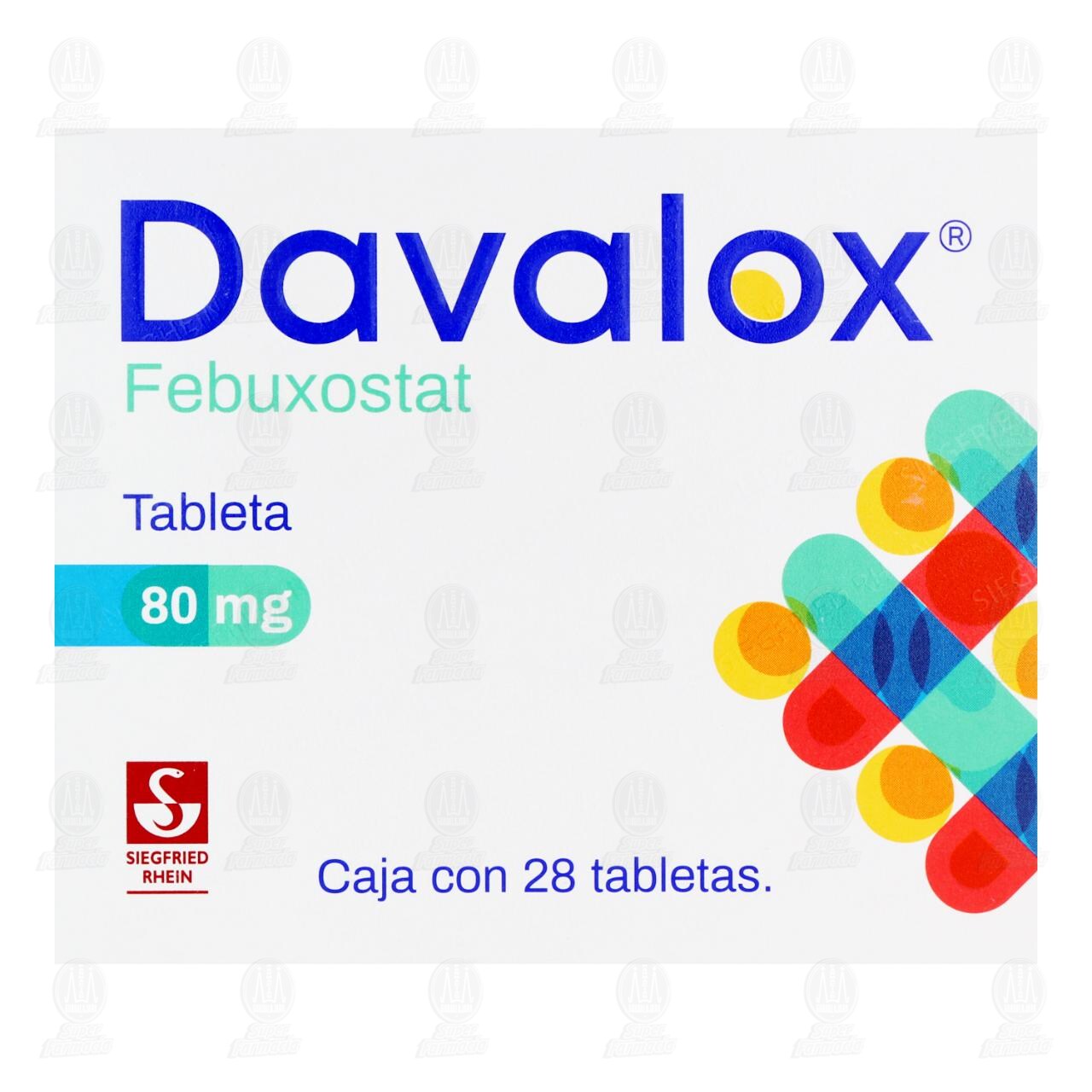 Davalox 80 mg, 28 Tabletas. image number 1