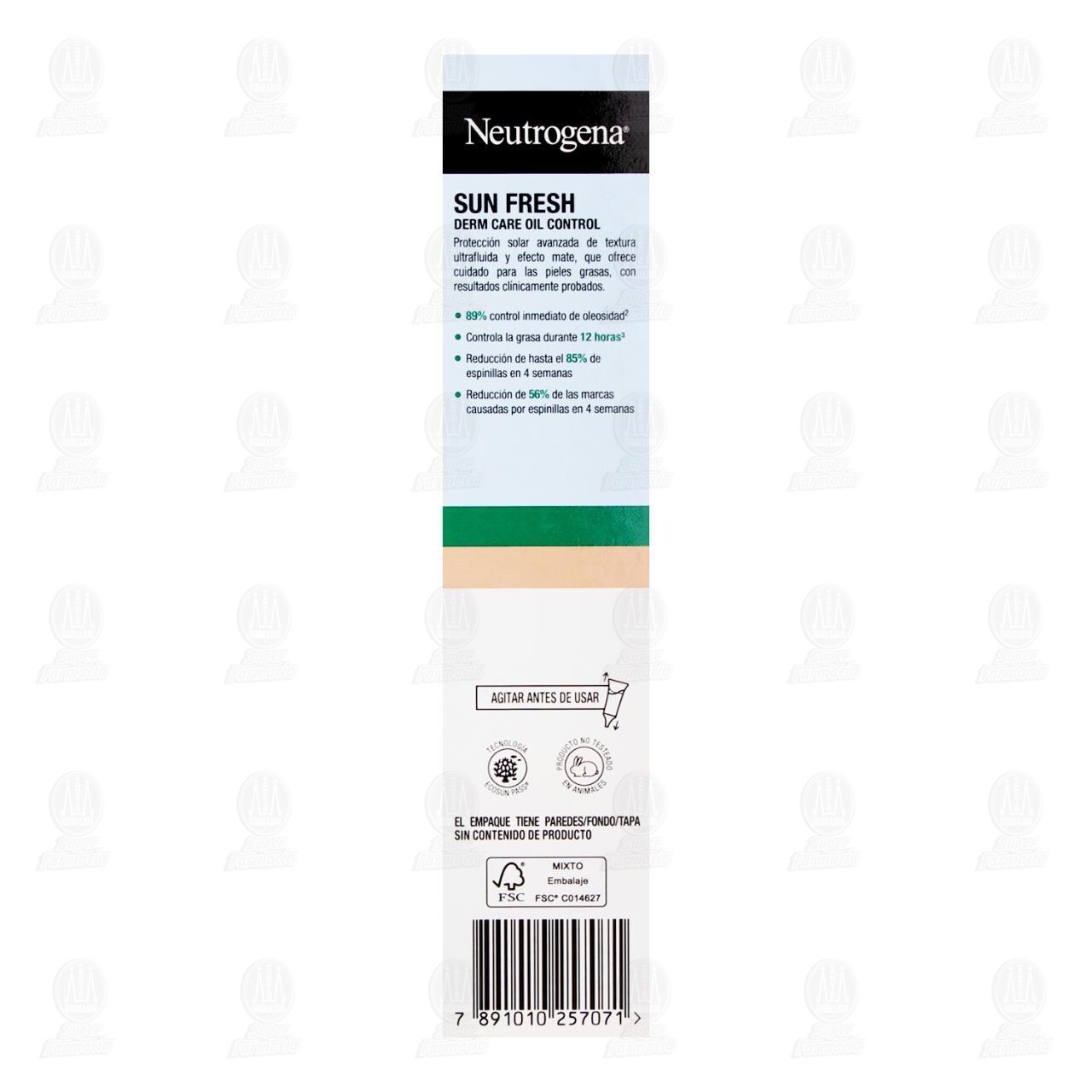 Protector Solar Facial Neutrogena Sun Fresh Derm Oil Control Color 2.0 FPS 50+, 40 ml. image number 4