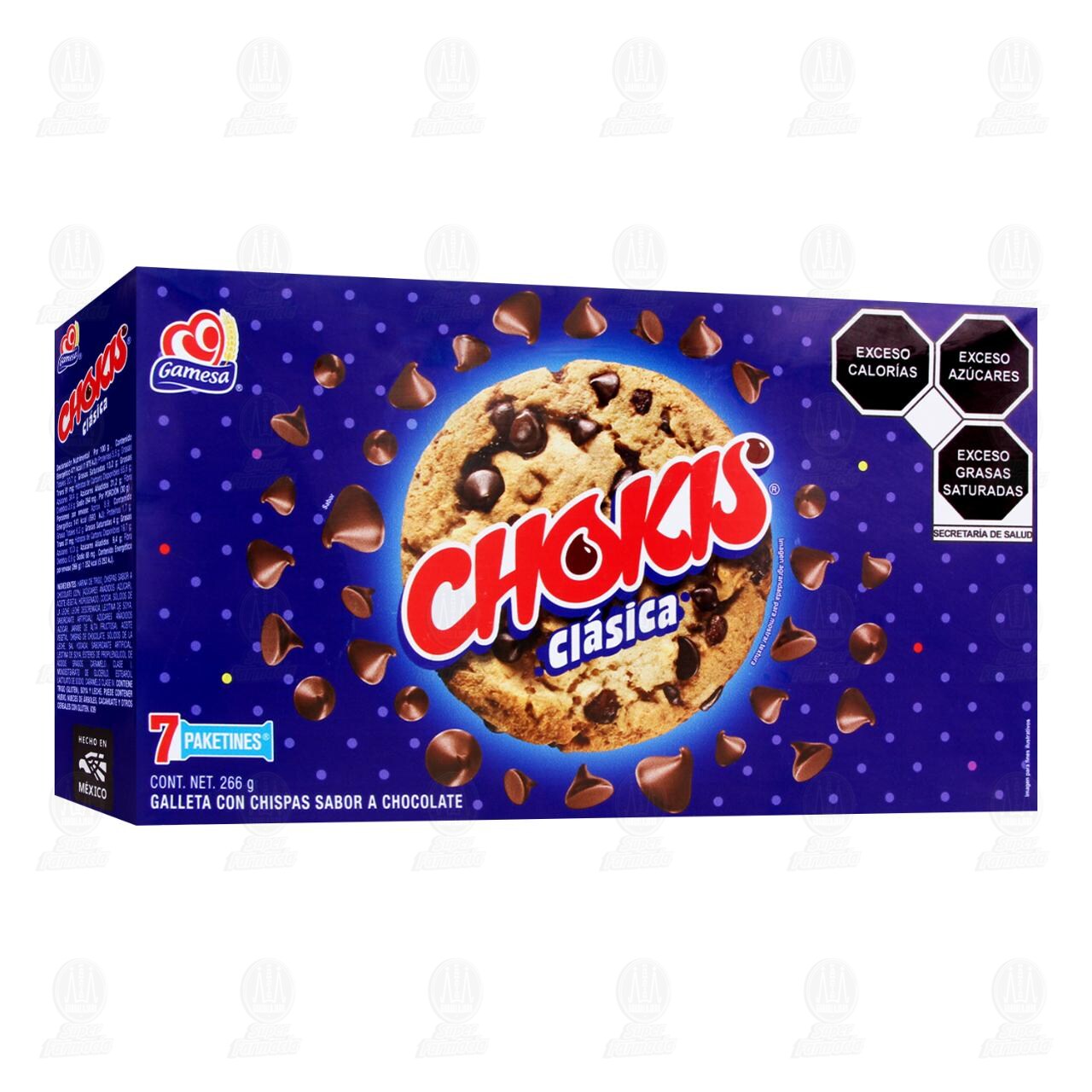 Galletas Chokis Cl&aacute;sica con Chispas Sabor Chocolate, 266 gr.