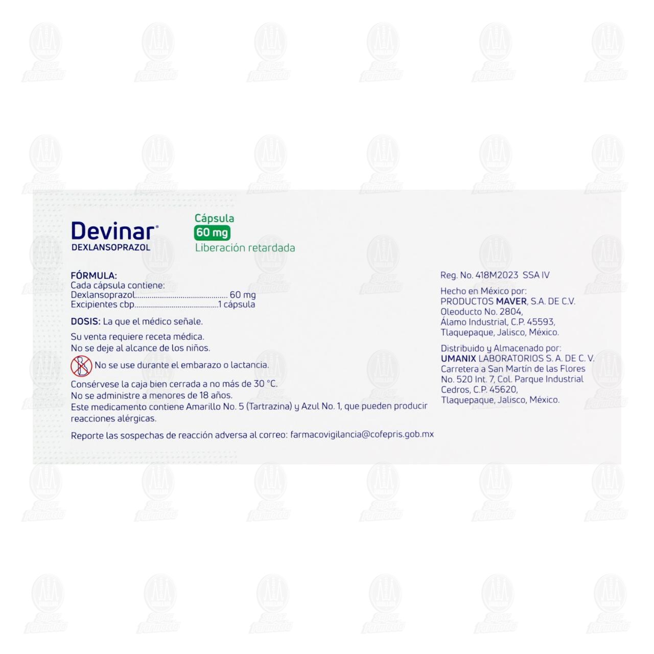 Devinar 60 mg, 14 C&aacute;psulas. image number 2