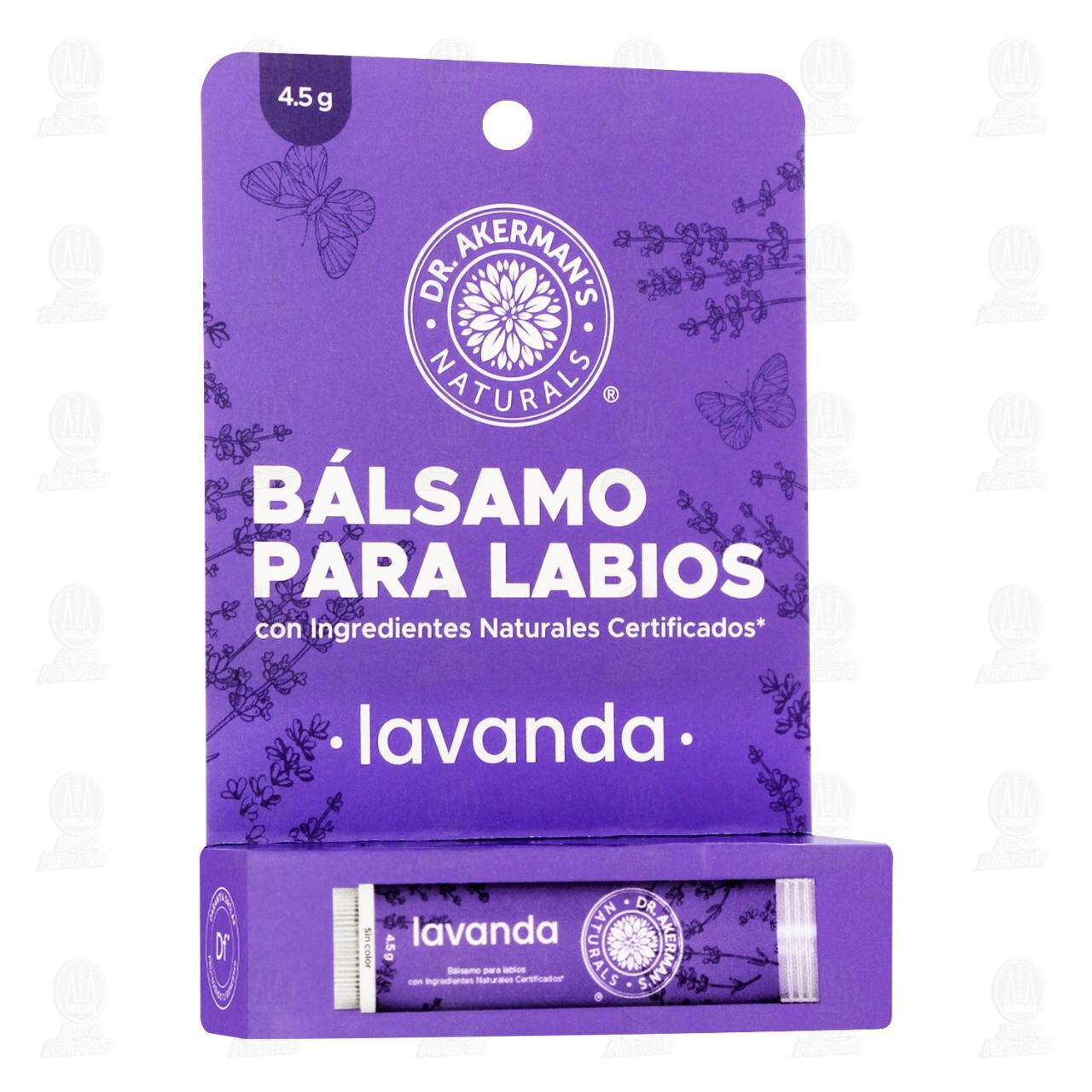 B&aacute;lsamo para Labios Dr. Akerman's Naturals Lavanda, 4.5 gr.