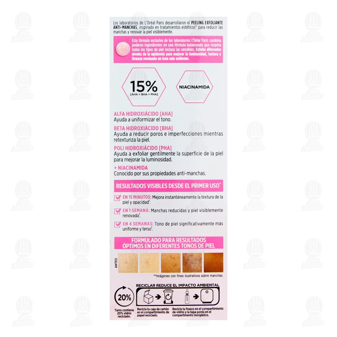 Peeling Exfoliante L'Or&eacute;al Paris Glycolic-Bright Anti-Manchas, 25 ml. image number 2