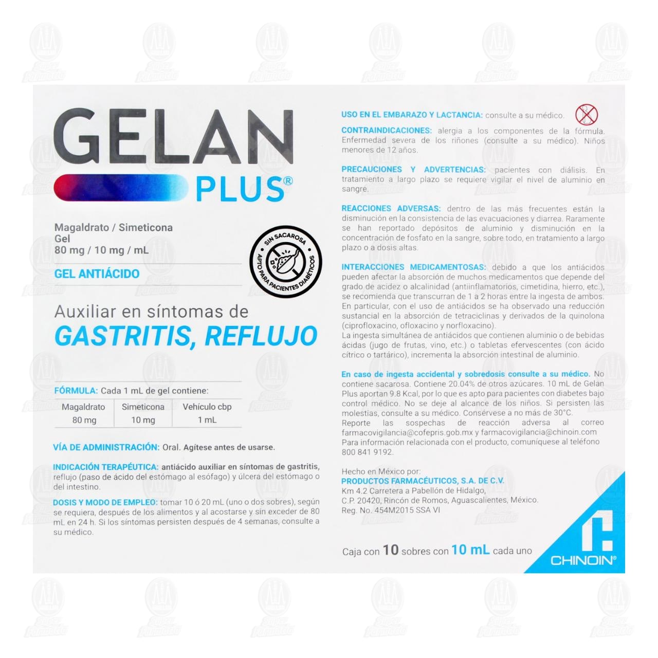 Gelan Plus 80mg/10mg/ml, 10 Sobres de 10 ml c/u. image number 2