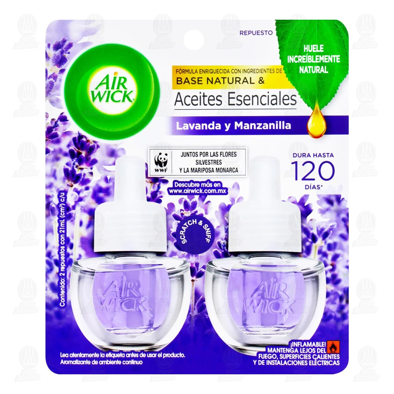 Pack Repuestos Aromatizante Air Wick Aceites Esenciales Lavanda y Manzanilla, 2 pzas con 21 ml c/u. image number 0