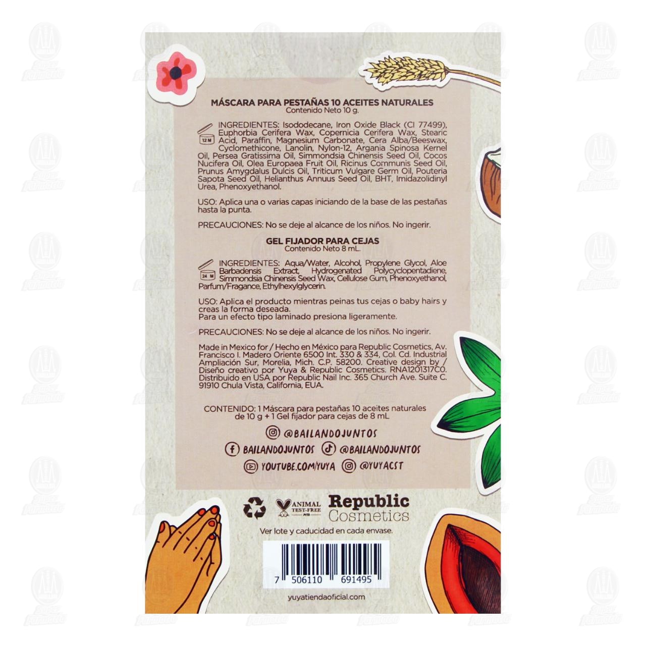 Pack Yuya M&aacute;scara 10 Aceites Naturales + Gel Fijador de Cejas, 2 pzas. image number 2