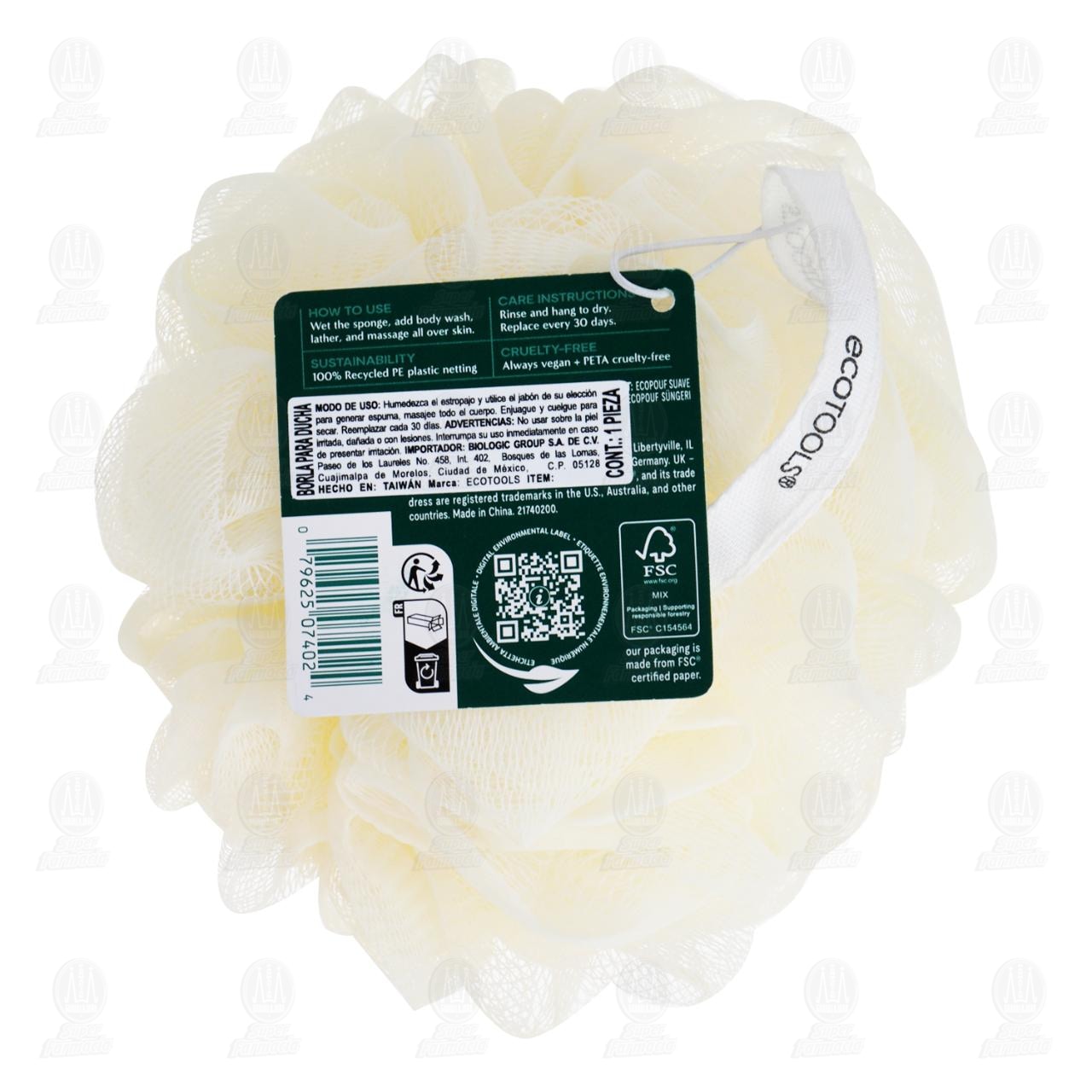 Borla para Ducha Ecotools Delicate Ecopouf, 1 pz. image number 1