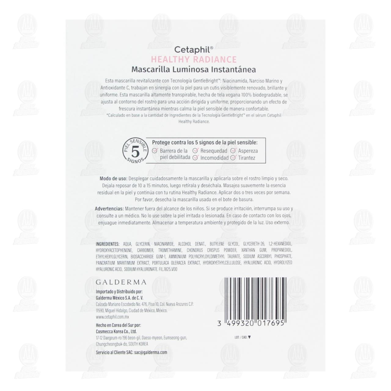 Cetaphil Healthy Radiance Mascarilla Luminosa Instant&aacute;nea, 6 pzas. image number 2