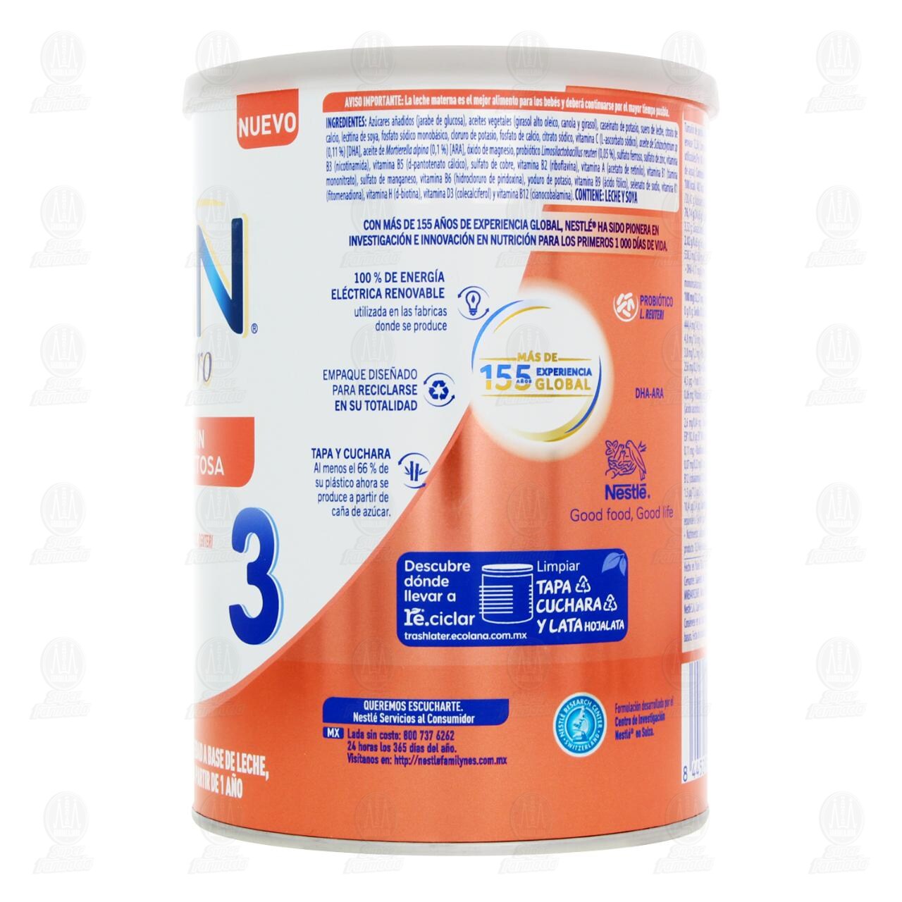 F&oacute;rmula Infantil NAN 3 Expert Pro Sin Lactosa, 400 gr. image number 2