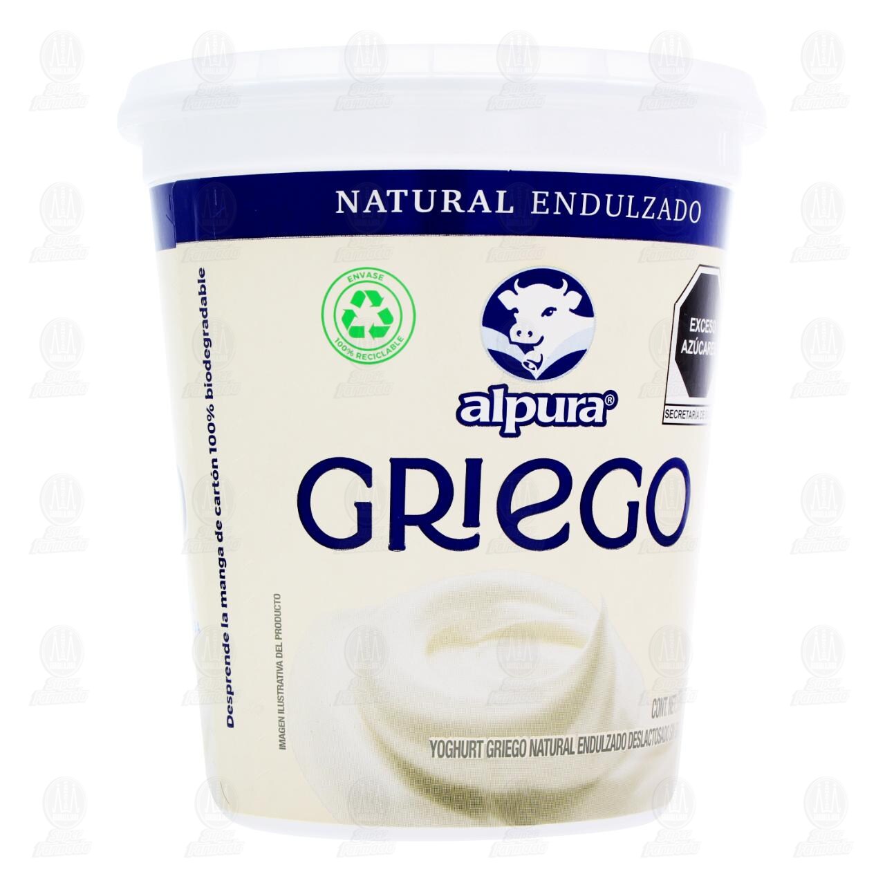 Yoghurt Alpura Griego Natural Endulzado Sin Grasa, 750 gr. image number 0