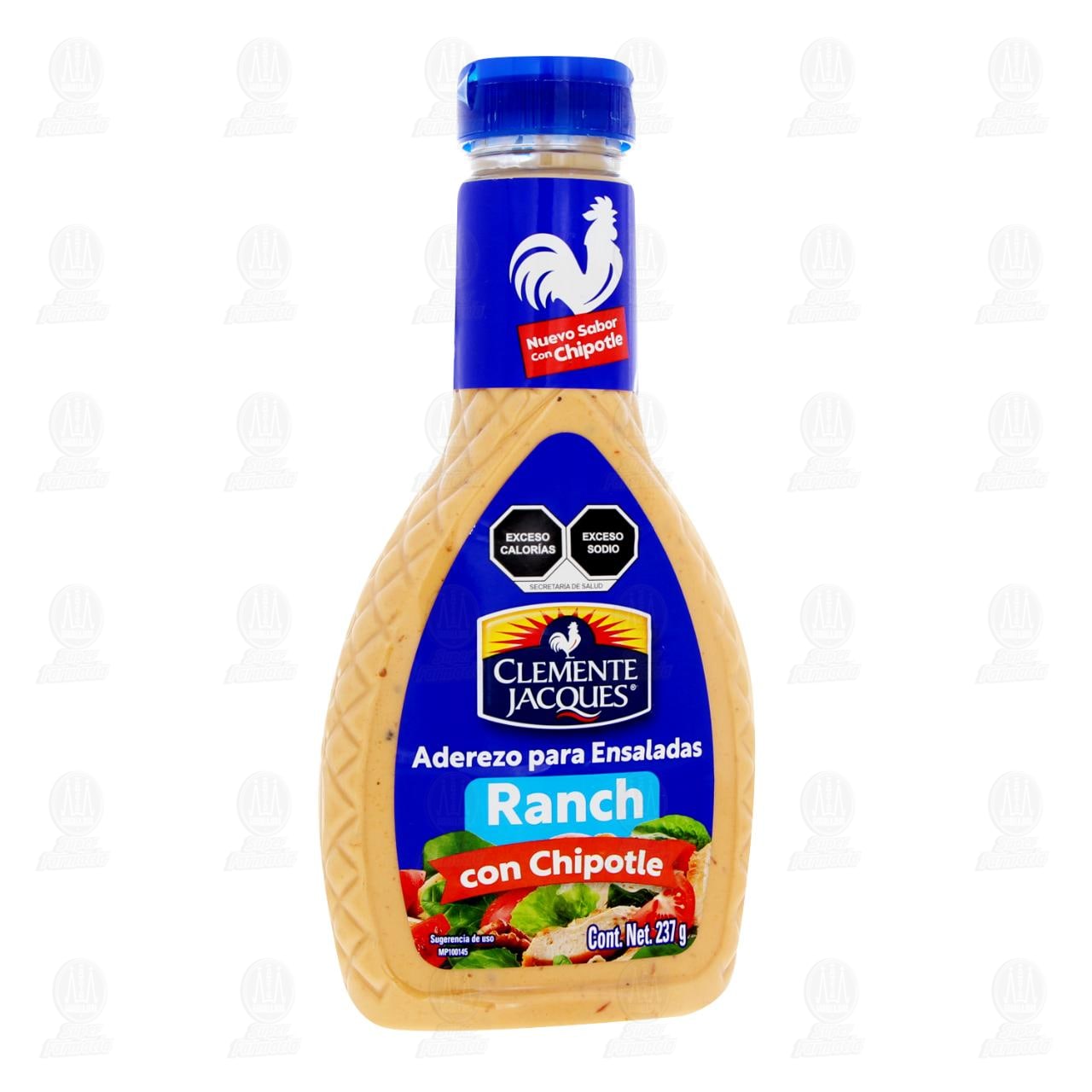 Aderezo Clemente Jacques Ranch con Chipotle, 237 gr.