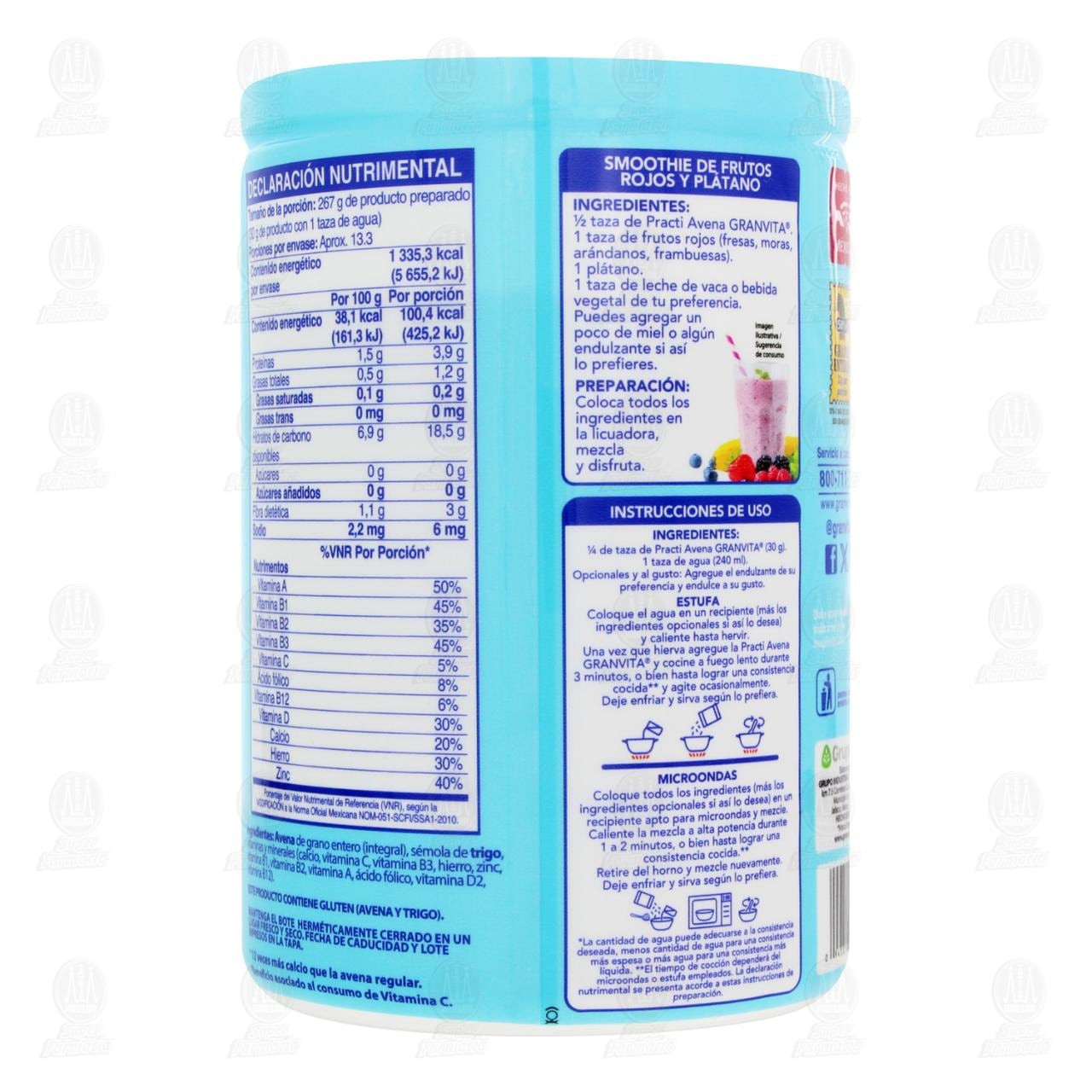 Practi Avena Granvita Fortificada con Calcio Lista en 3 Minutos, 400 gr. image number 2