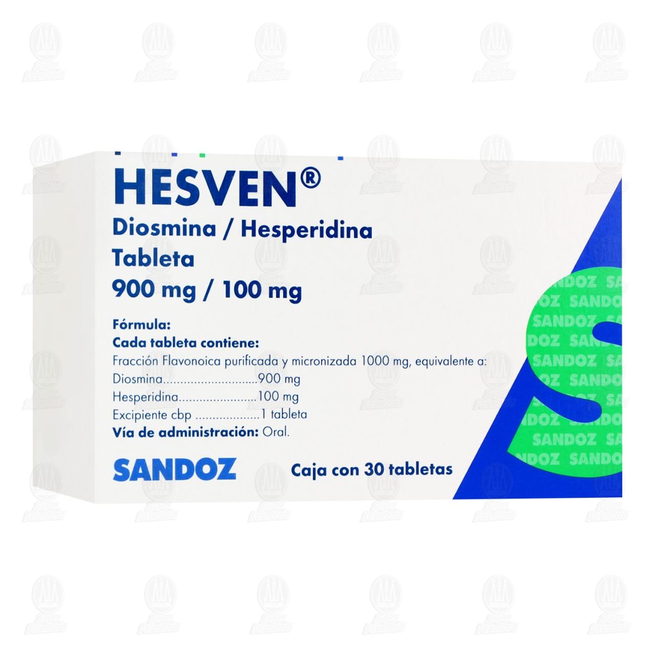 Hesven 900mg/100mg, 30 Tabletas. image number 0