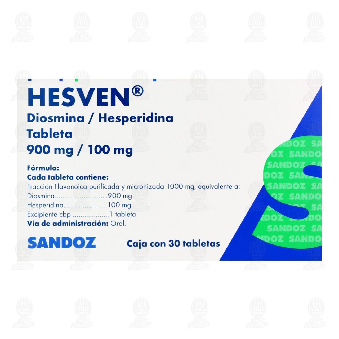 Hesven 900mg/100mg, 30 Tabletas. image number 1