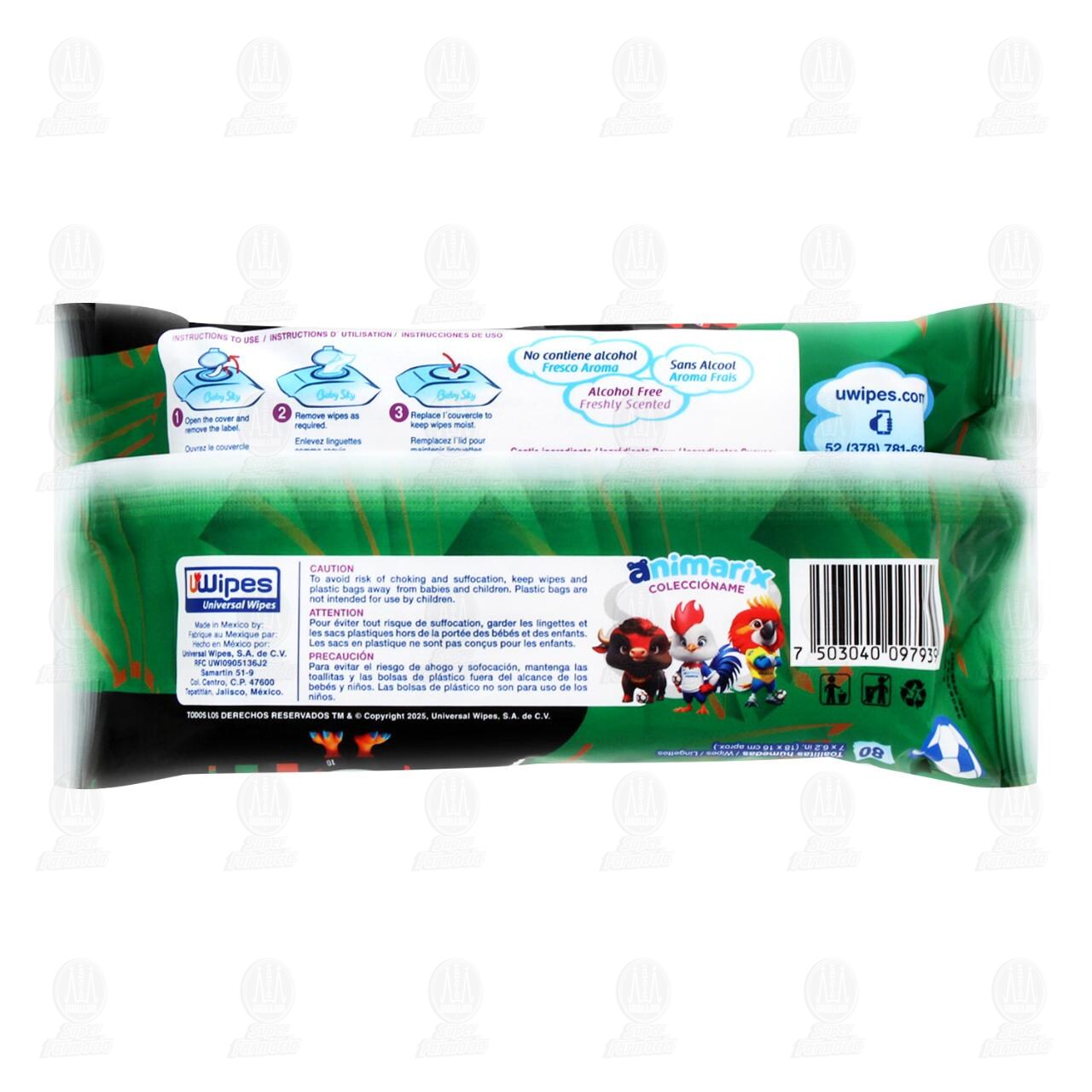 Toallitas para Beb&eacute; Baby Sky Wipes de Varios Dise&ntilde;os, 80 pzas. image number 1