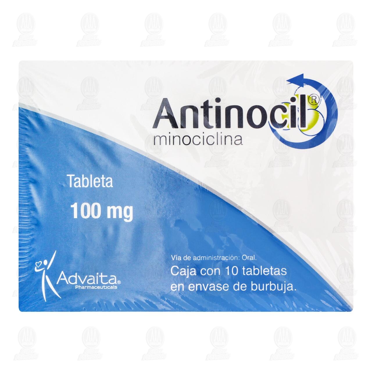 Pack Antinocil 100 mg, 30 Tabletas. image number 1