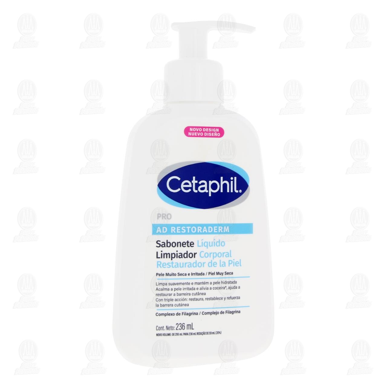 Cetaphil PRO AD Restoraderm Limpiador Corporal Restaurador de la Piel, 236 ml.