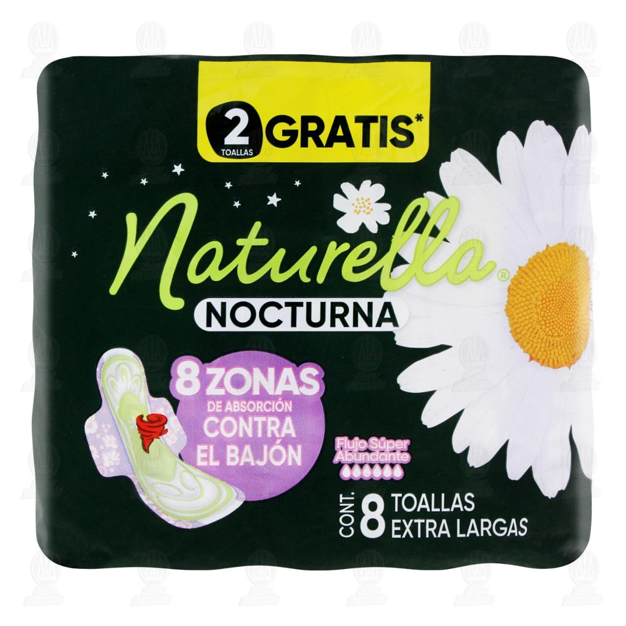Toallas Femeninas Naturella Nocturna Extra Largas, 8 pzas. image number 1