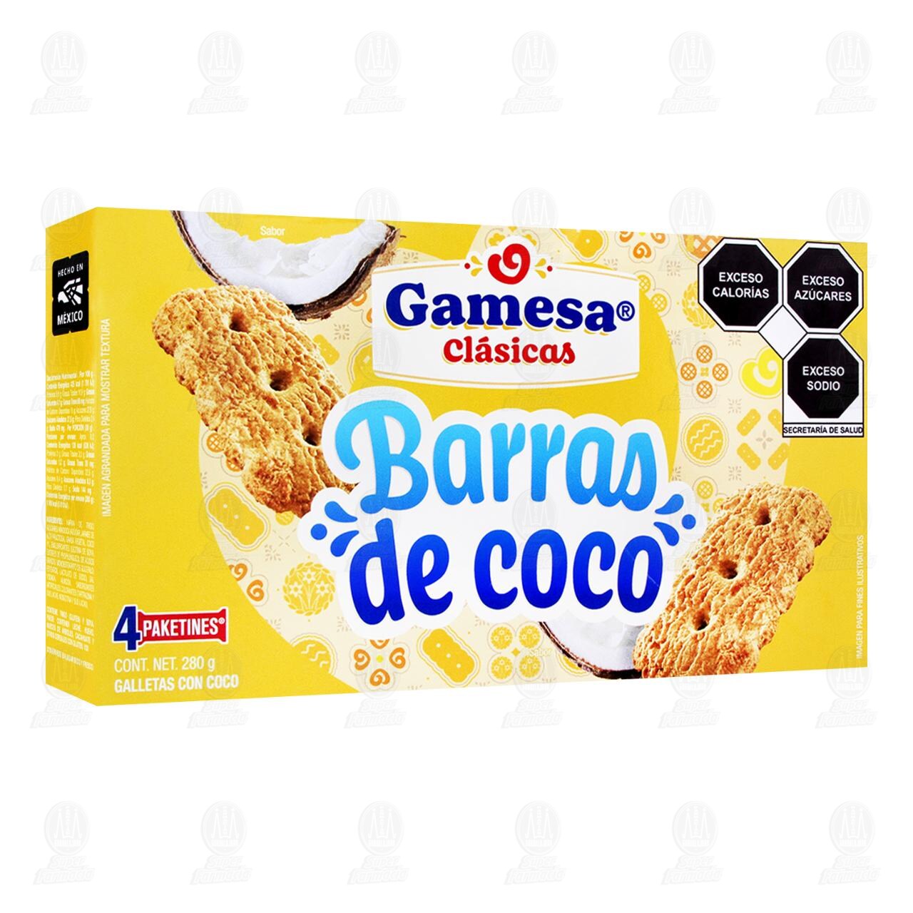 Galletas Gamesa Cl&aacute;sicas Barras de Coco, 280 gr.