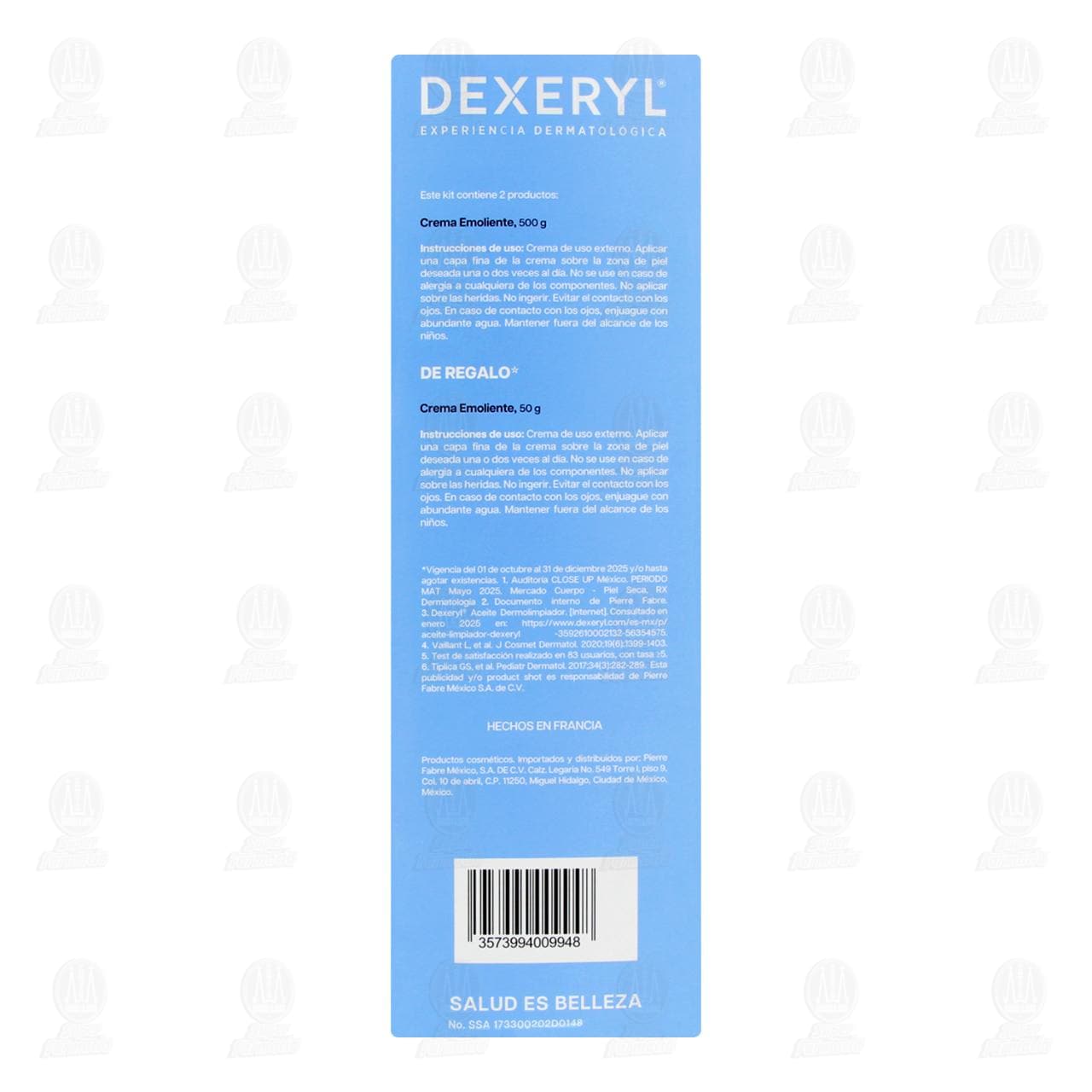 Pack Dexeryl Crema Emoliente de 500 gr + de Regalo Dexeryl Crema Emoliente 50 gr, 2 pzas. image number 3
